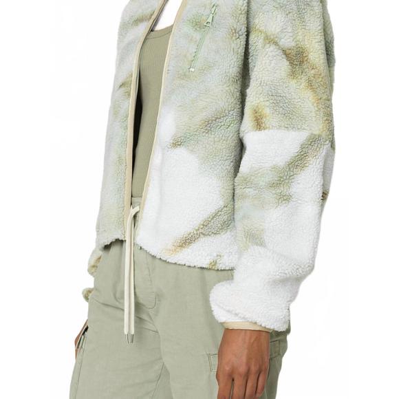 NEW JOHN ELLIOTT patchwork tie dye polar fleece zip jacket in dayglow vintage ar - Picture 4 of 4